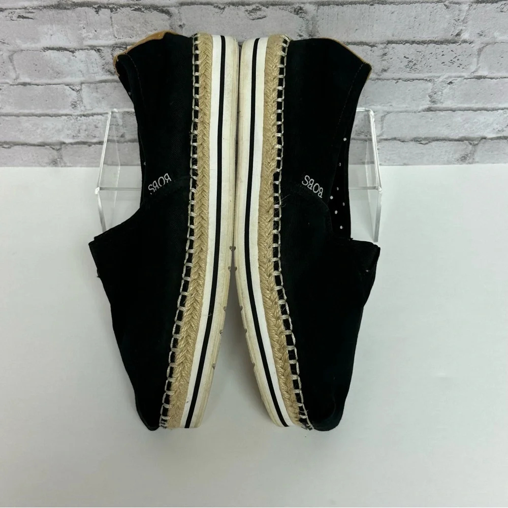 Bobs from Skechers Shoes Womens 8 Breeze Espadrille Black Canvas Comfort 32719